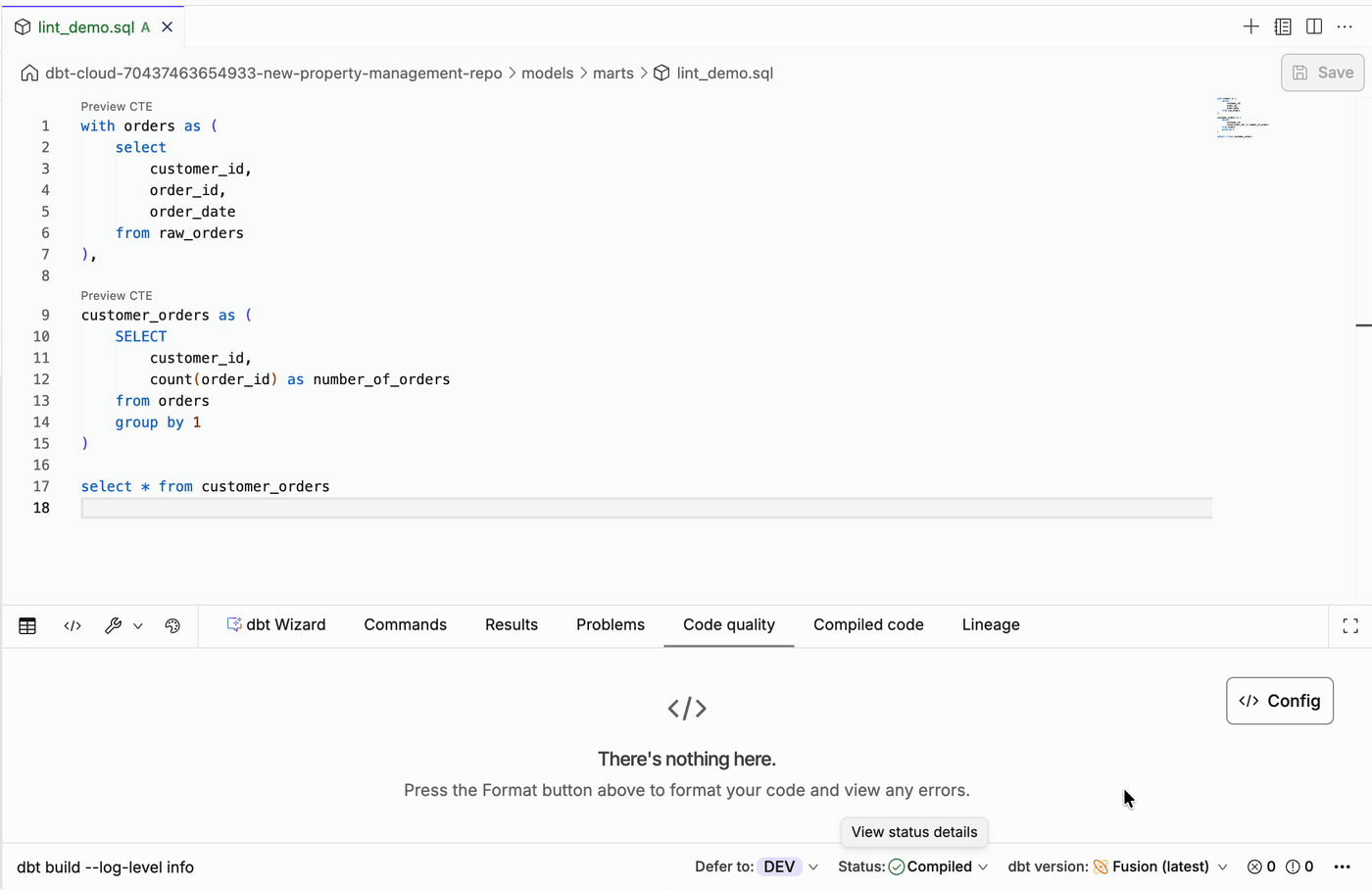 Use the Lint or Fix button in the console section to lint or auto-fix your code. Use the Lint or Fix button in the console section to lint or auto-fix your code.