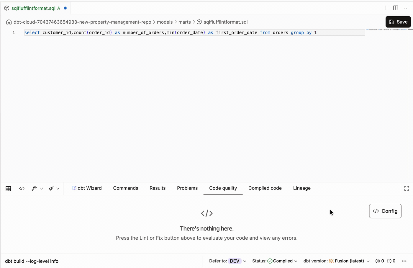 Use sqlfmt to format your SQL code.